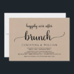 Rustic Wedding Elopement, gelukkig altijd na Brunc Kaart<br><div class="desc">Mooi,  gelukkig ooit na Brunch Uitnodiging,  Wedding Elopement Aankondiging/Uitnodigingskaart,  in het Roestbruine Kraft-ontwerp. Dit is perfect voor je trouwreceptie en feest na de bruiloft. Voeg je gegevens toe in het overeenkomende lettertype/lettertype. #TeeshaDerrick</div>