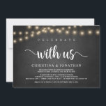 Rustic Wedding Elopement Invita Kaart<br><div class="desc">Viel met is,  de Aankondiging van de Uitsluiting van de Wedding/de Uitnodigingskaart,  in Rustic boerderij krijkbord,  het ontwerp van de Lichten van het Koord. Dit is perfect voor je trouwreceptie en feest na de bruiloft. Voeg je gegevens toe in het overeenkomende lettertype/lettertype. #TeeshaDerrick</div>