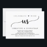 Rustic Wedding Elopement Party, vieren met ons Kaart<br><div class="desc">Prachtig Celebrate met ons,  Wedding Elopement Announcement / Uitnodigingskaart,  in Robuust,  eenvoudig,  minimalistisch design. Dit is perfect voor je trouwreceptie en feest na de bruiloft. Voeg je gegevens toe in het overeenkomende lettertype/lettertype. #TeeshaDerrick</div>