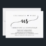 Rustic Wedding Elopement Party, vieren met ons Kaart<br><div class="desc">Prachtig Celebrate met ons,  Wedding Elopement Announcement / Uitnodigingskaart,  in Robuust,  eenvoudig,  minimalistisch design. Dit is perfect voor je trouwreceptie en feest na de bruiloft. Voeg je gegevens toe in het overeenkomende lettertype/lettertype. #TeeshaDerrick</div>