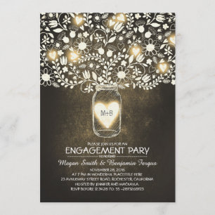 Rustic Wedding Engagement Party Mason Jar Invites Kaart