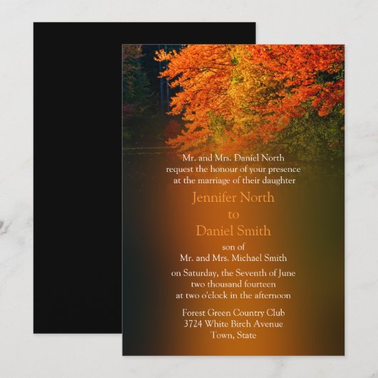 Rustic Wedding Fall Weddings Autumn Kaart (Voorkant / Achterkant)