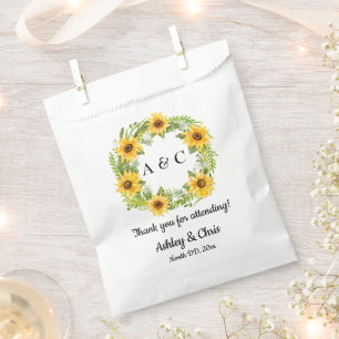 Rustic Wedding Favor Bags Boho Sunflower Treat Bedankzakje