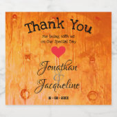 Rustic Wedding Favor Bride and Groom Names Chic Sparkling Wijnetiket (Enkel label)