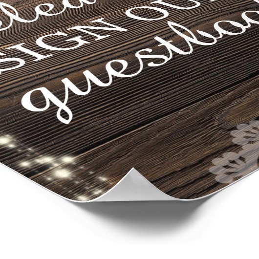 Rustic Wedding Floral Guestbook Poster (Hoek)
