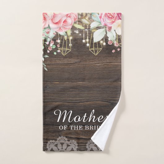 Rustic Wedding Floral moeder van de Bride Handdoek (Handdoek)
