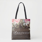 Rustic Wedding Floral Persoonlijk Bride Squad Tote Bag (Voorkant)
