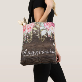 Rustic Wedding Floral Persoonlijk Bride Squad Tote Bag
