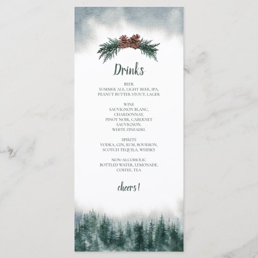 Rustic Wedding Food & Drink Menu (Achterkant)