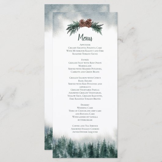 Rustic Wedding Food & Drink Menu (Voorkant / Achterkant)