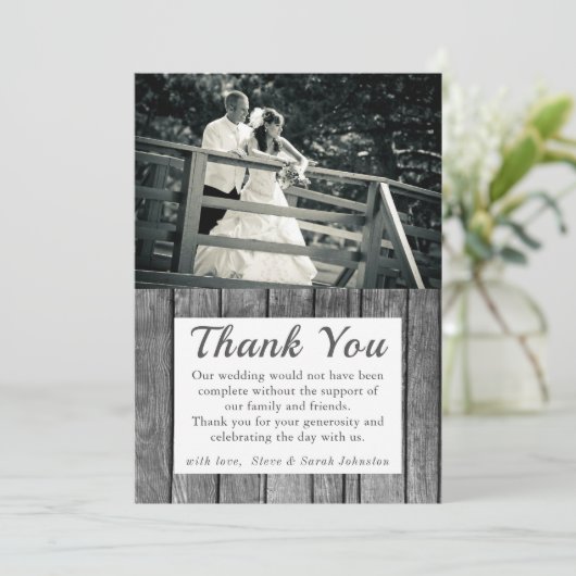 Rustic Wedding Foto Hartelijk dank Bedankkaart (Staand voorkant)