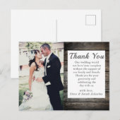 Rustic Wedding Foto Hartelijk dank Briefkaart (Voorkant / Achterkant)