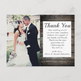 Rustic Wedding Foto Hartelijk dank Briefkaart