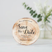 Rustic Wedding-foto Houten korrel Sparen de datum  Kaart (Staand voorkant)