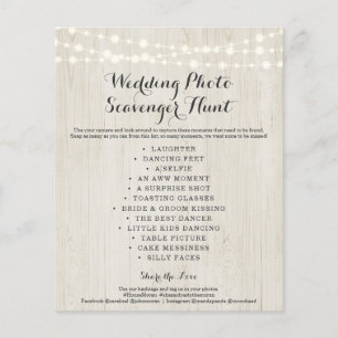 Rustic Wedding Foto Scavenger Hunt I Spy Game Fly Flyer