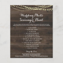 Rustic Wedding Foto Scavenger Hunt I Spy Game Fly