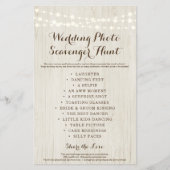 Rustic Wedding Foto Scavenger Hunt I Spy Game Flyer (Voorkant)
