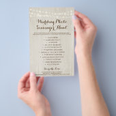Rustic Wedding Foto Scavenger Hunt I Spy Game Flyer (Hand)