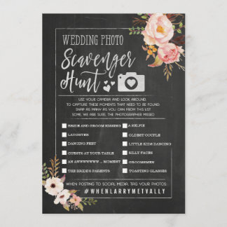 Rustic Wedding Foto Scavenger Hunt I Spy Game Kaart