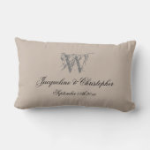 Rustic Wedding Gift Monogram Names Pas getrouwd Gi Kussen (Achterkant)