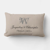 Rustic Wedding Gift Monogram Names Pas getrouwd Gi Kussen (Voorkant)