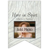 Rustic Wedding Grey Wood Uw foto's toevoegen Vlaggetjes (Tweede vlag)