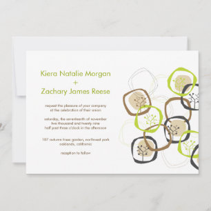 Rustic Wedding Groen en Bruin Bosbomen Kaart