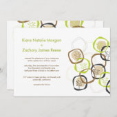 Rustic Wedding Groen en Bruin Bosbomen Kaart (Voorkant / Achterkant)