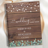 Rustic Wedding Guest Book Greenery String Lights Notitieboek