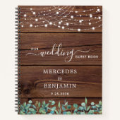 Rustic Wedding Guest Book Greenery String Lights Notitieboek (Voorkant)