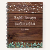 Rustic Wedding Guest Book String Lights Greenery Notitieboek (Voorkant)