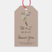 Rustic Wedding Hand Waterverf Lavender Eco Cadeaulabel (Voorkant)