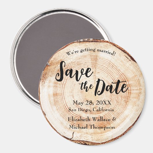 Rustic Wedding Handgeschreven script Hougrain Magneet (Voorkant / Achterkant)