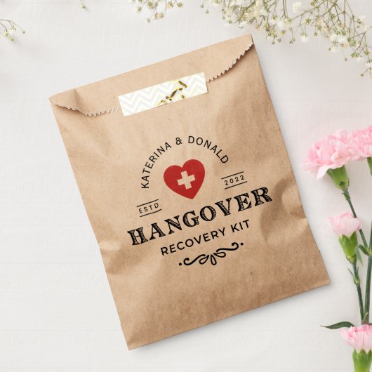 Rustic Wedding Hangover Recovery Kit Favor Bag Bedankzakje (Gezegeld)