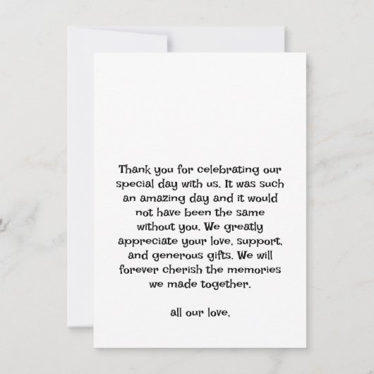 Rustic Wedding - Hartelijk dank Bedankkaart (Achterkant)