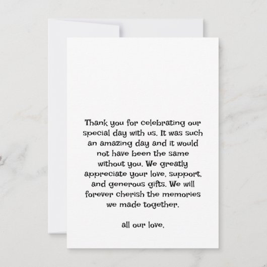 Rustic Wedding - Hartelijk dank Bedankkaart (Achterkant)