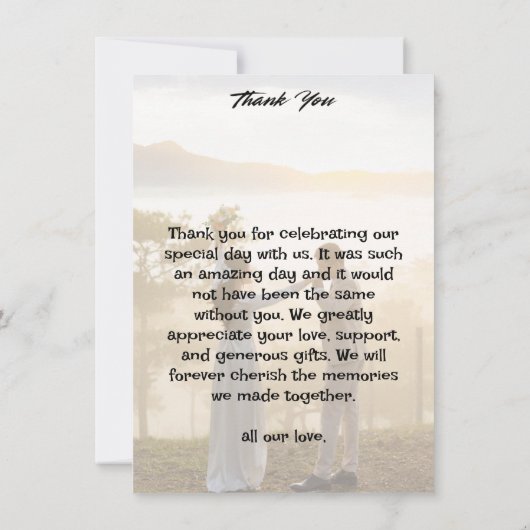 Rustic Wedding - Hartelijk dank Bedankkaart (Achterkant)