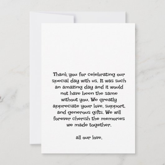 Rustic Wedding - Hartelijk dank Bedankkaart (Achterkant)