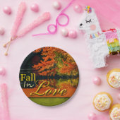 Rustic Wedding Herfst in Love Autumn Schilderachti Papieren Bordje (Feest)