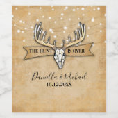 Rustic Wedding Hunt is voorbij Wijn Etiket (Enkel label)