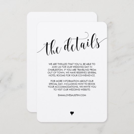 Rustic Wedding-informatiekaart Informatiekaartje (Voorkant / Achterkant)