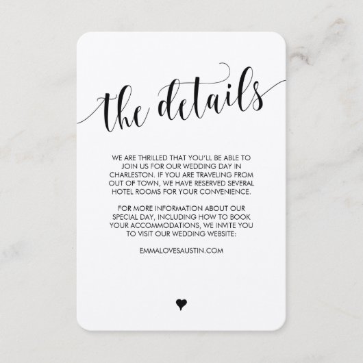 Rustic Wedding-informatiekaart Informatiekaartje (Voorkant)