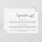 Rustic Wedding Information Invitation Insert Informatiekaartje (Voorkant / Achterkant)