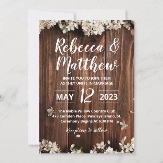 Rustic Wedding Invitation Cards Save The Date (Voorkant)