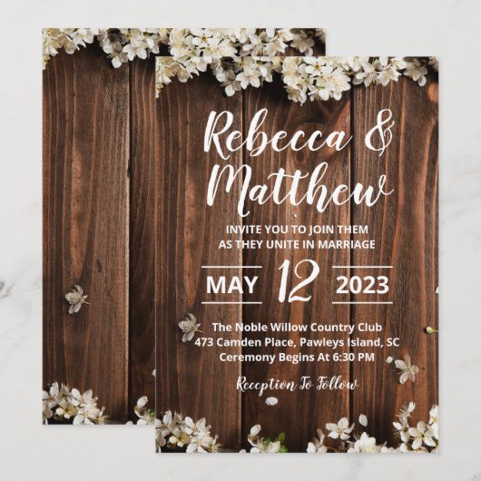  Rustic Wedding Invitation Cards Save The Date (Voorkant / Achterkant)