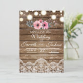 Rustic Wedding Invitation, Country Wedding Kaart (Staand voorkant)