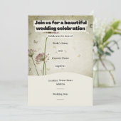 Rustic Wedding Invitation – Customizable Details Kaart (Staand voorkant)