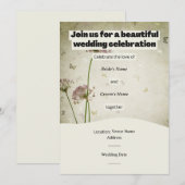 Rustic Wedding Invitation – Customizable Details Kaart (Voorkant / Achterkant)