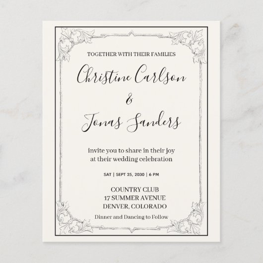 Rustic Wedding Invitation Flyer (Voorkant)
