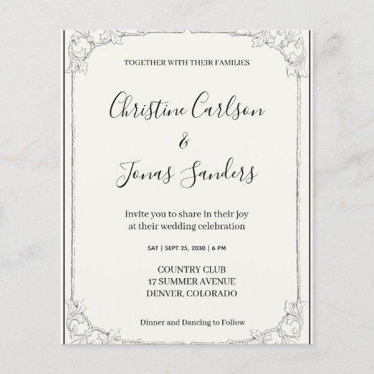 Rustic Wedding Invitation Flyer (Voorkant)